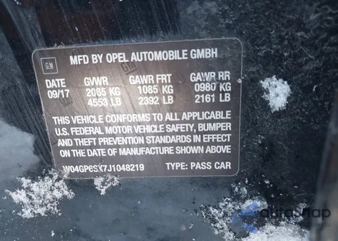 2018 Buick Regal Sportback Essence from USA, damaged, VIN W04GP6SX7J1048219